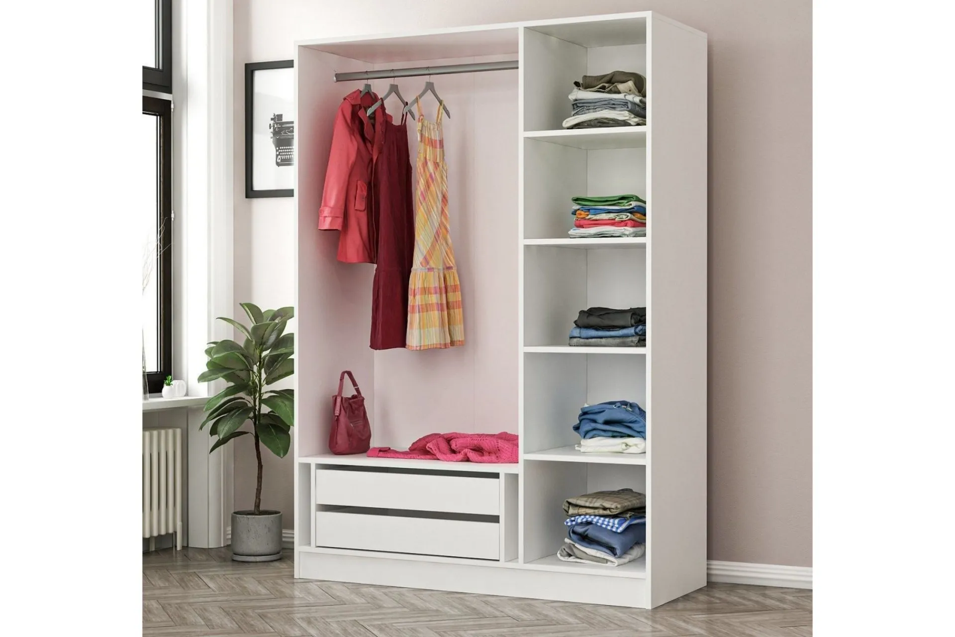 Garderober & Garderobesystem-Fruitland Garderobe 135 cm Hvit