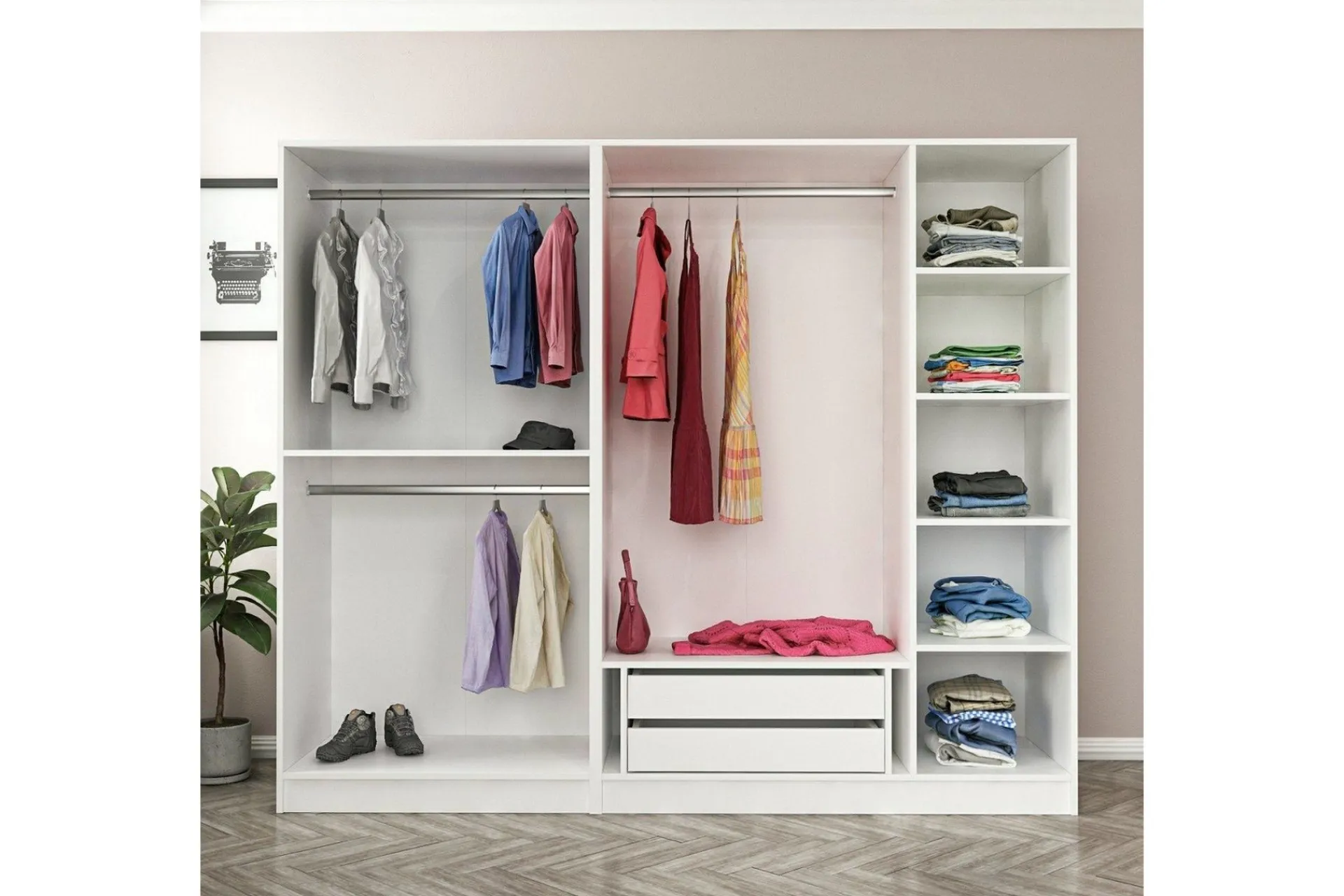 Garderober & Garderobesystem-Fruitland Garderobe 225 cm Hvit