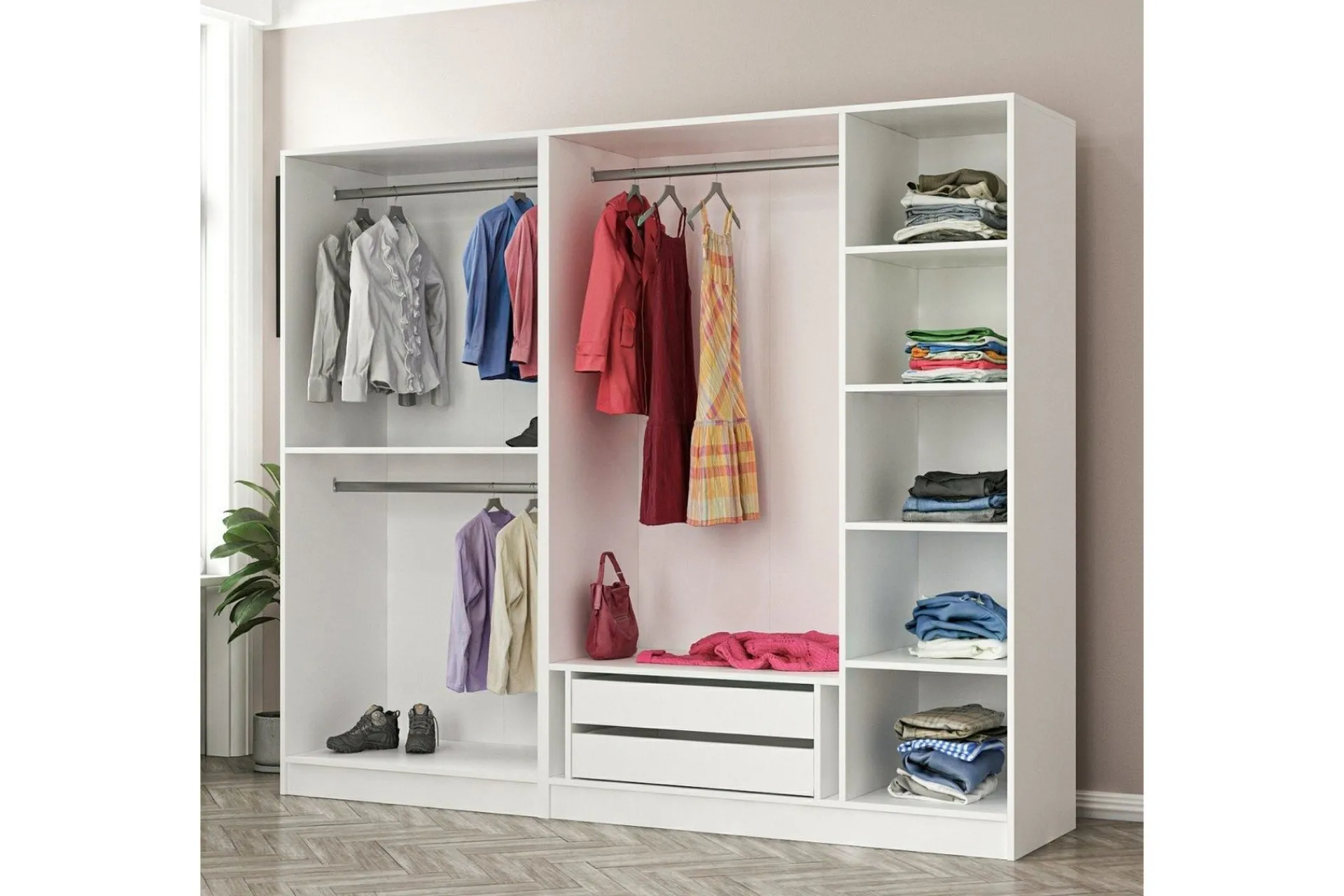 Garderober & Garderobesystem-Fruitland Garderobe 225 cm Hvit