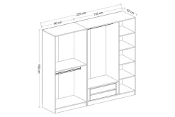 Garderober & Garderobesystem-Fruitland Garderobe 225 cm Hvit