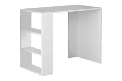 Kontorbord-Furny Home Skrivebord 90 cm med Oppbevaringshylle Hvit