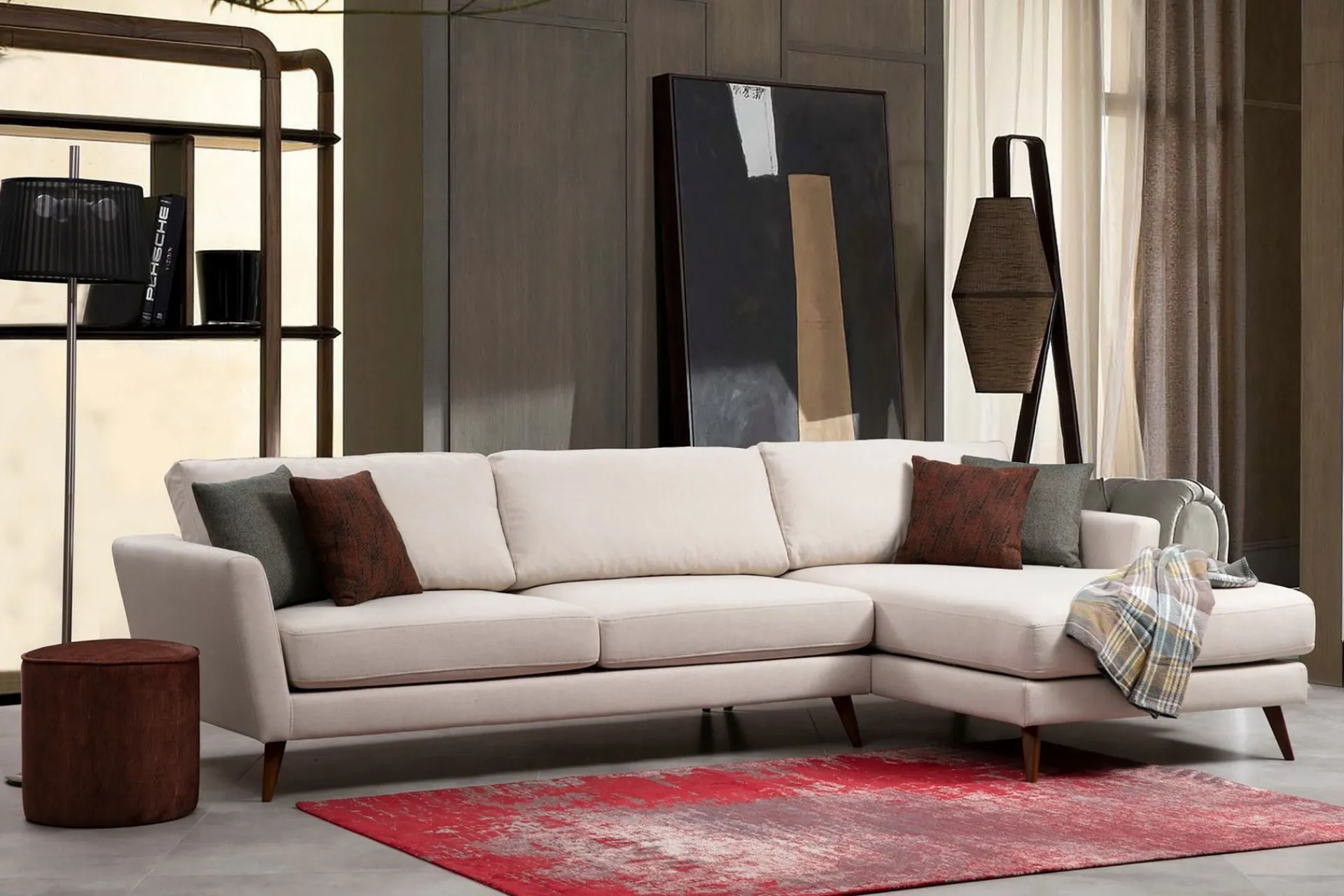 Velour Sofa & Fløyel Sofa-Gajanejos Divansovesofa Beige
