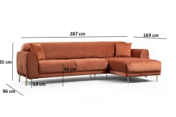 Velour Sofa & Fløyel Sofa-Gajanejos Divansovesofa Brun