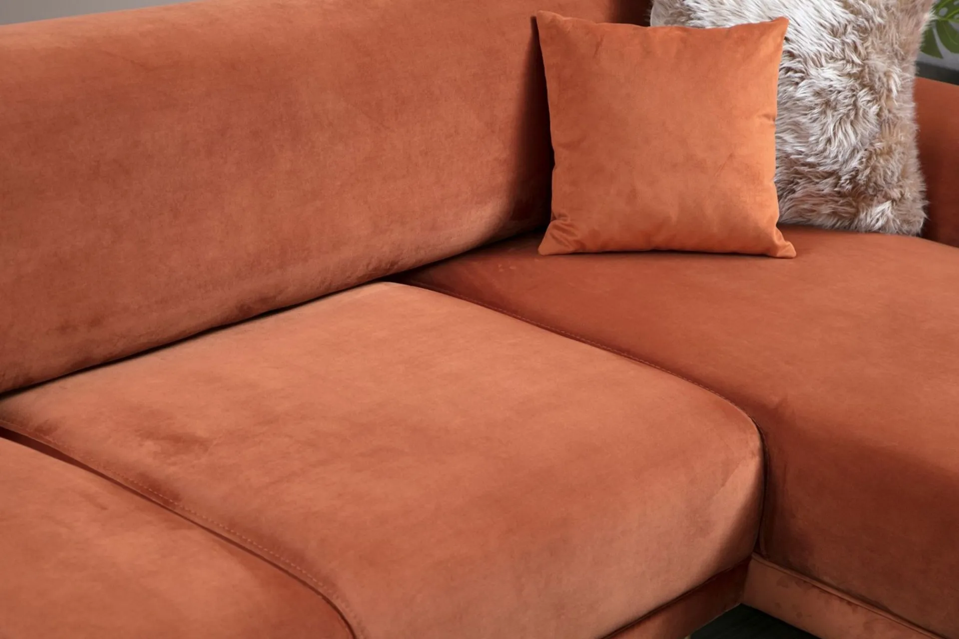 Velour Sofa & Fløyel Sofa-Gajanejos Divansovesofa Brun