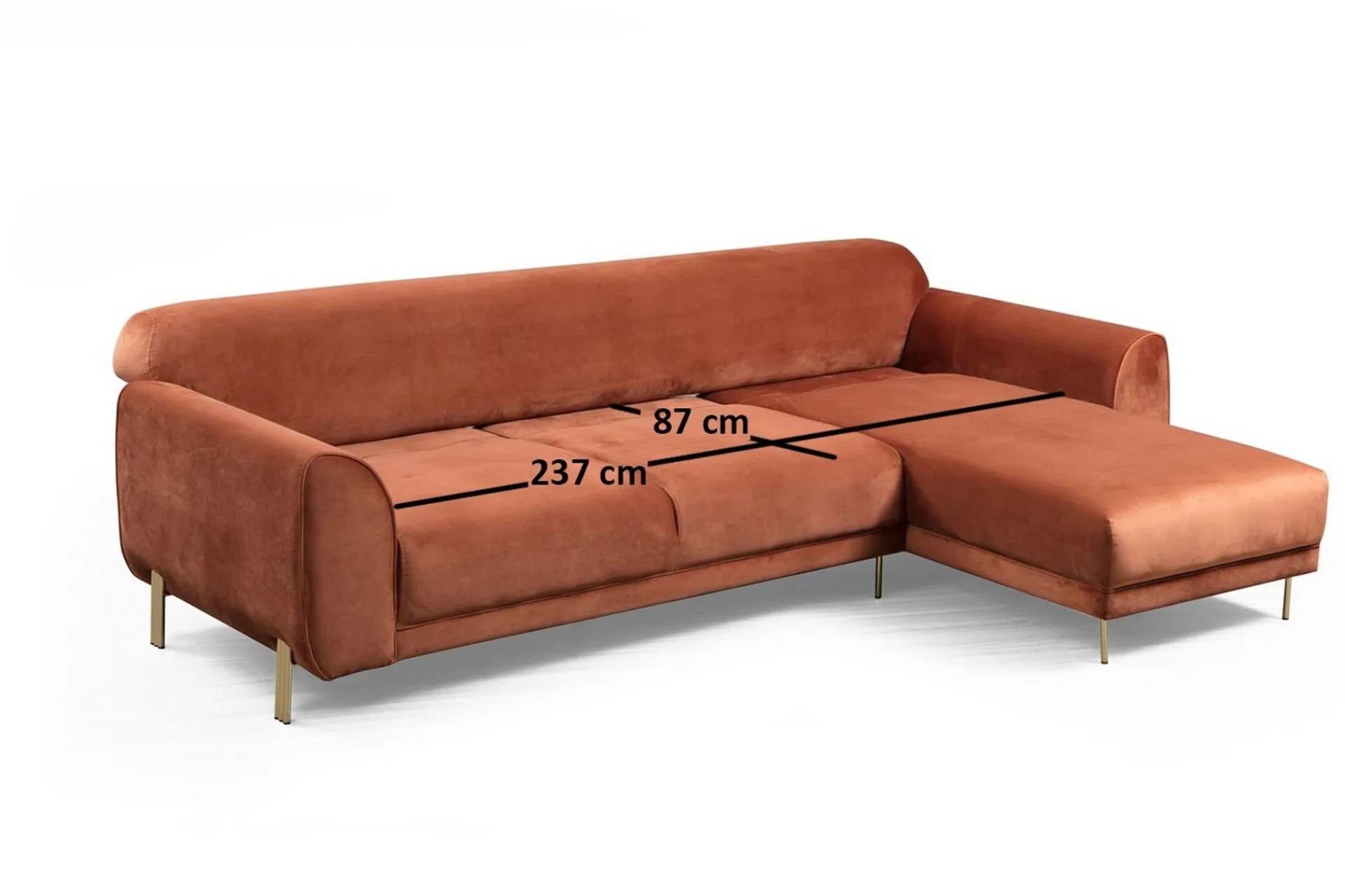 Velour Sofa & Fløyel Sofa-Gajanejos Divansovesofa Brun