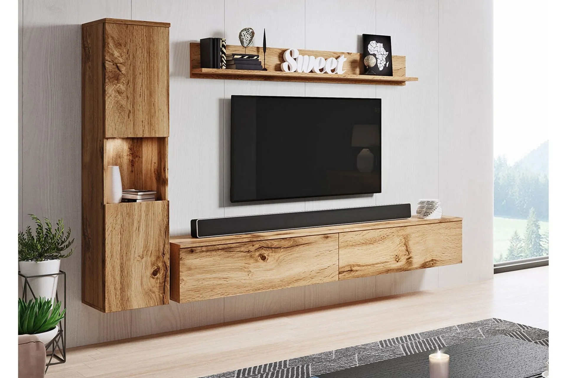 Galbally Möbelset För Vardagsrum Brown