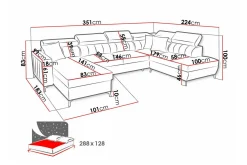 Galbally 5-sits Hörnbäddsoffa