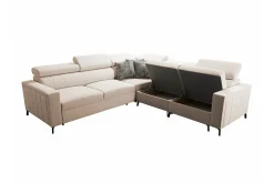 Sofa Med Sjeselong|Velour Sofa & Fløyel Sofa-Galbally 4-sits Hörnbäddsoffa Beige