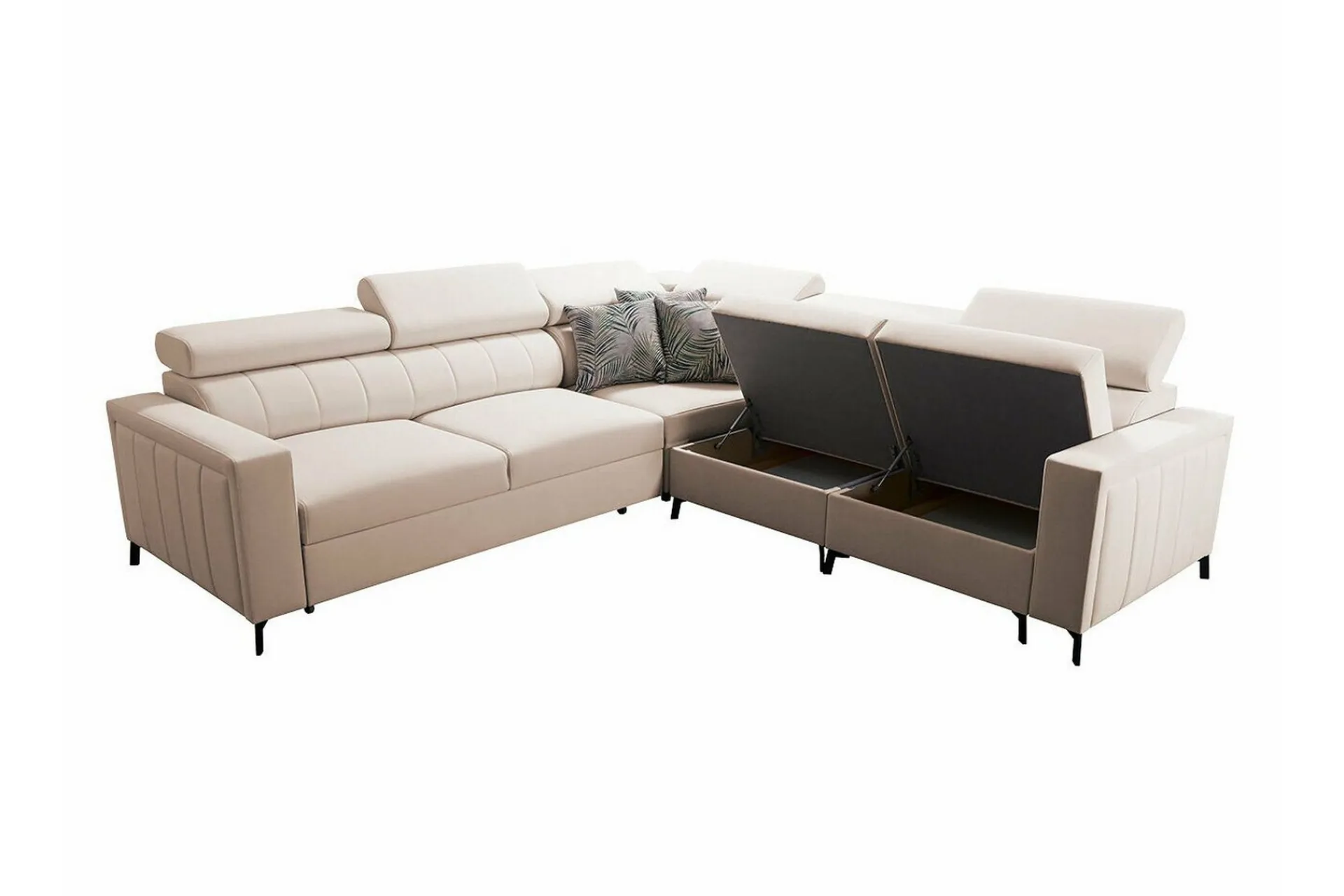 Sofa Med Sjeselong|Velour Sofa & Fløyel Sofa-Galbally 4-sits Hörnbäddsoffa Beige