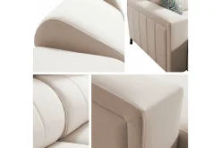 Velour Sofa & Fløyel Sofa|Sovesofaer-Galbally 4-sits Hörnbäddsoffa Dark blue Mørkeblå