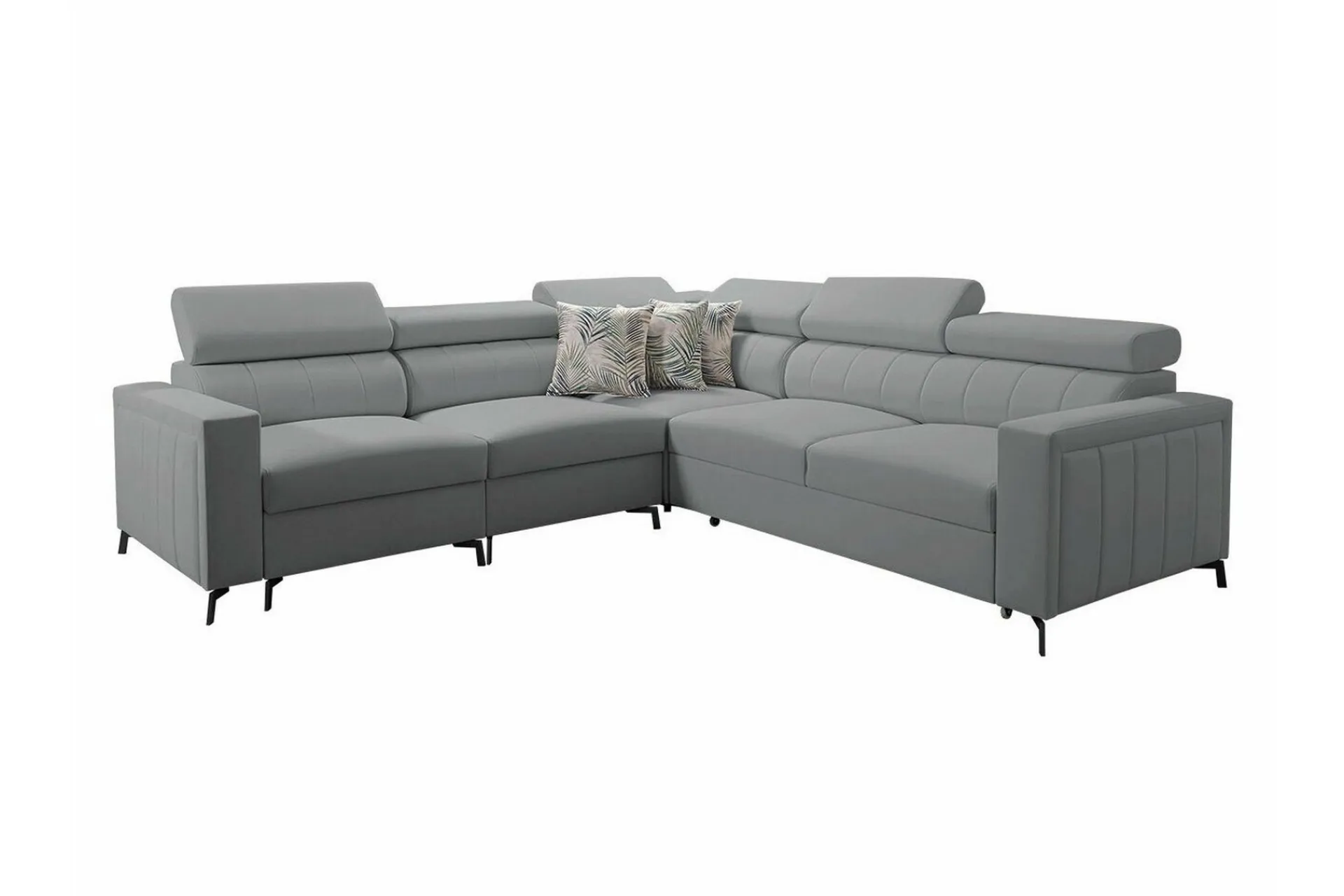 Sofa Med Sjeselong|Velour Sofa & Fløyel Sofa-Galbally 4-sits Hörnbäddsoffa Ljusgrå Lysegrå