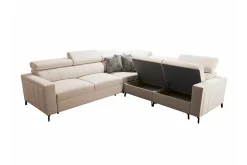 Sofa Med Sjeselong|Velour Sofa & Fløyel Sofa-Galbally 4-sits Hörnbäddsoffa Ljusgrå Lysegrå