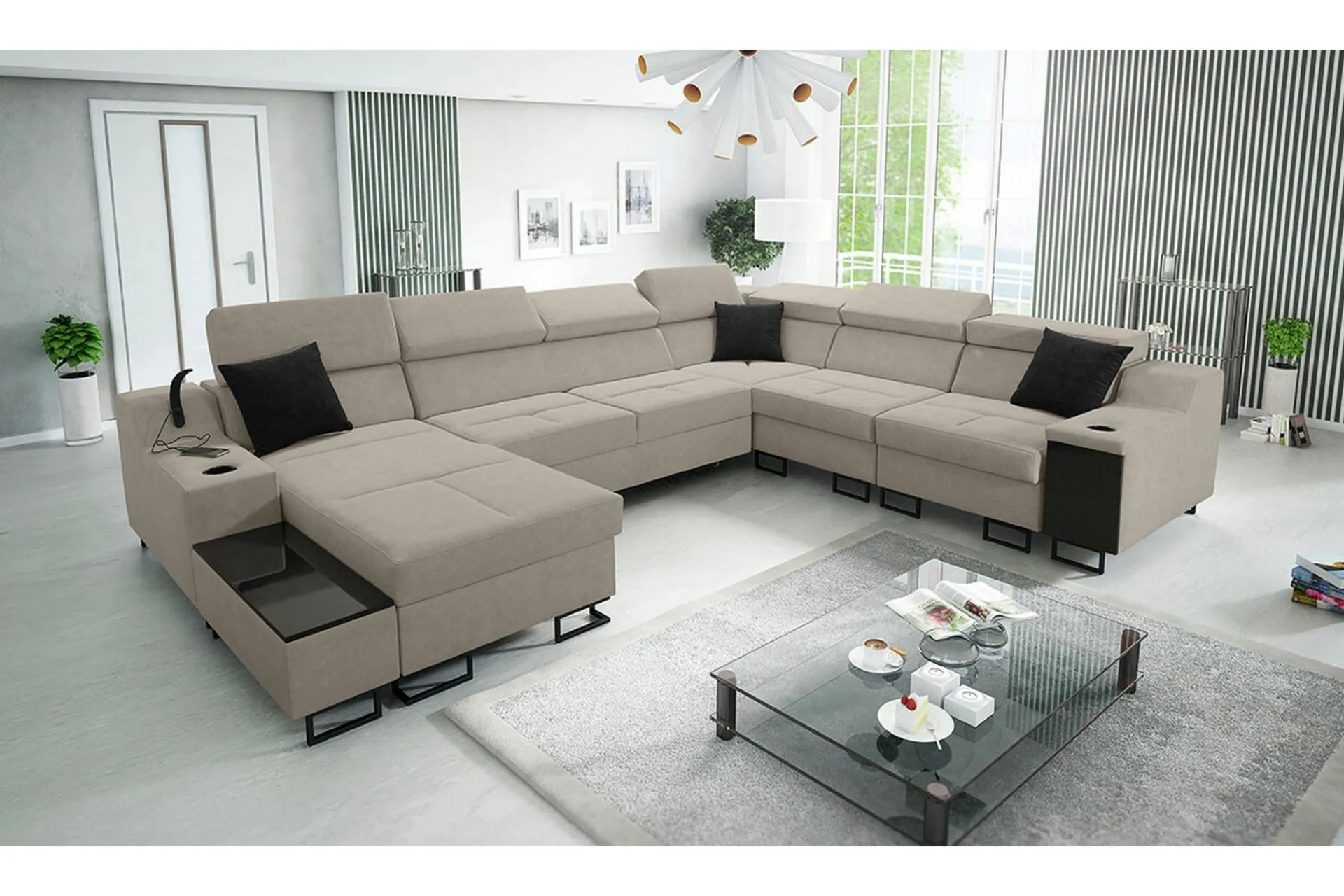 Hjørnesofa-Galbally 5-sits Hörnsoffa Beige