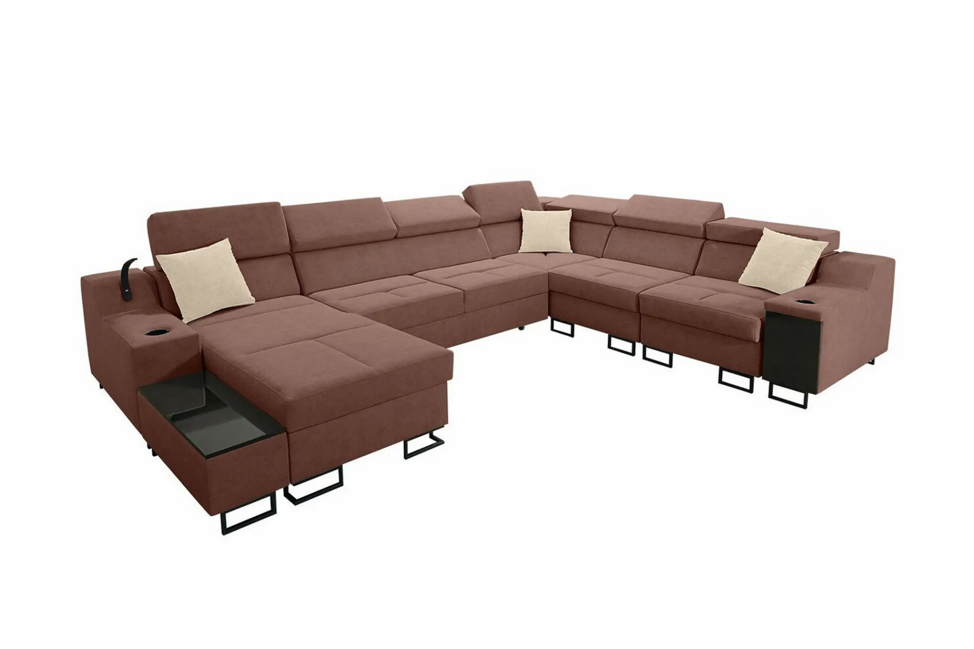 Galbally 5-sits Hörnsoffa Brown