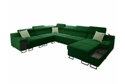 Hjørnesofa-Galbally 5-sits Hörnsoffa Dark green Mørkegrønn