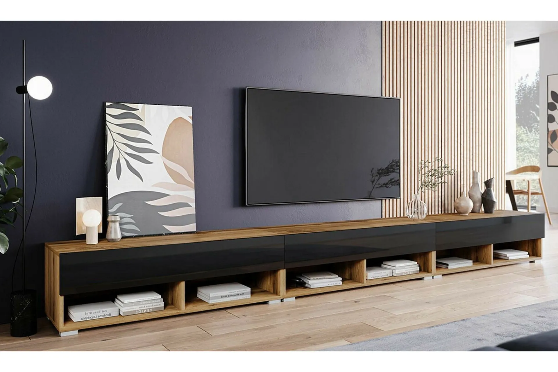 Tv-Benk & Mediabenk-Galbally Tv-skåp 300 cm Brown Brun
