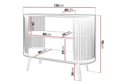 Sideboard & Skjenker-Galia Skjenk 120x40 cm Svart,Brun