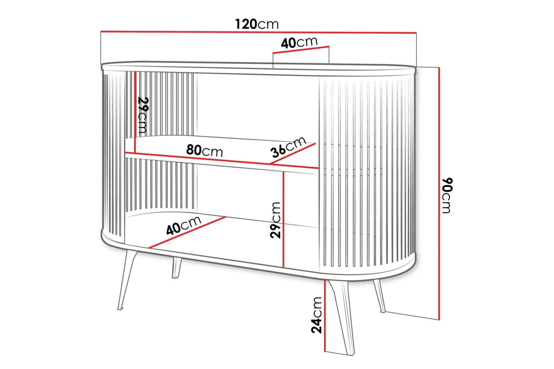 Sideboard & Skjenker-Galia Skjenk 120x40 cm Svart,Brun