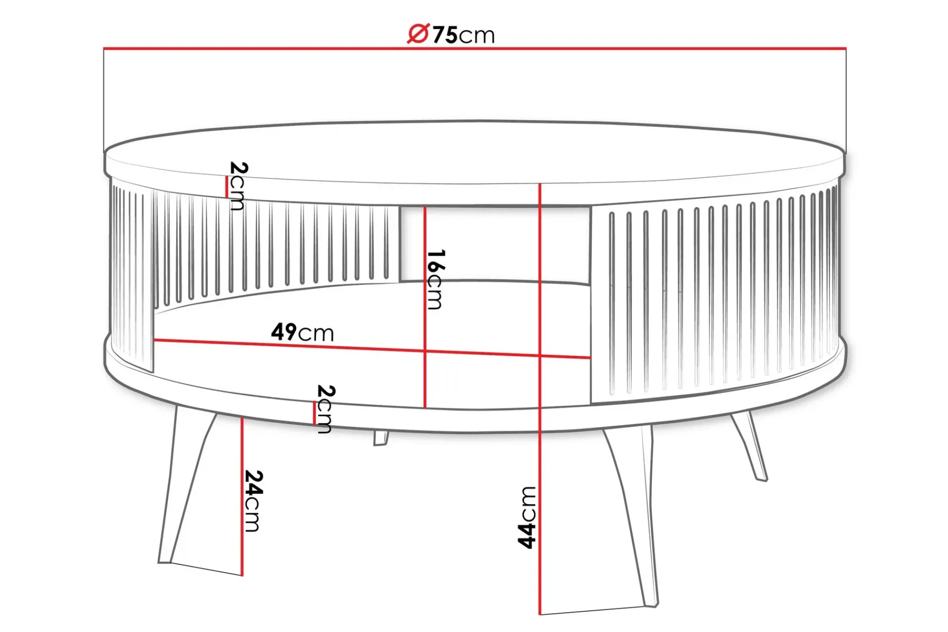 Galia Sofabord 75 cm