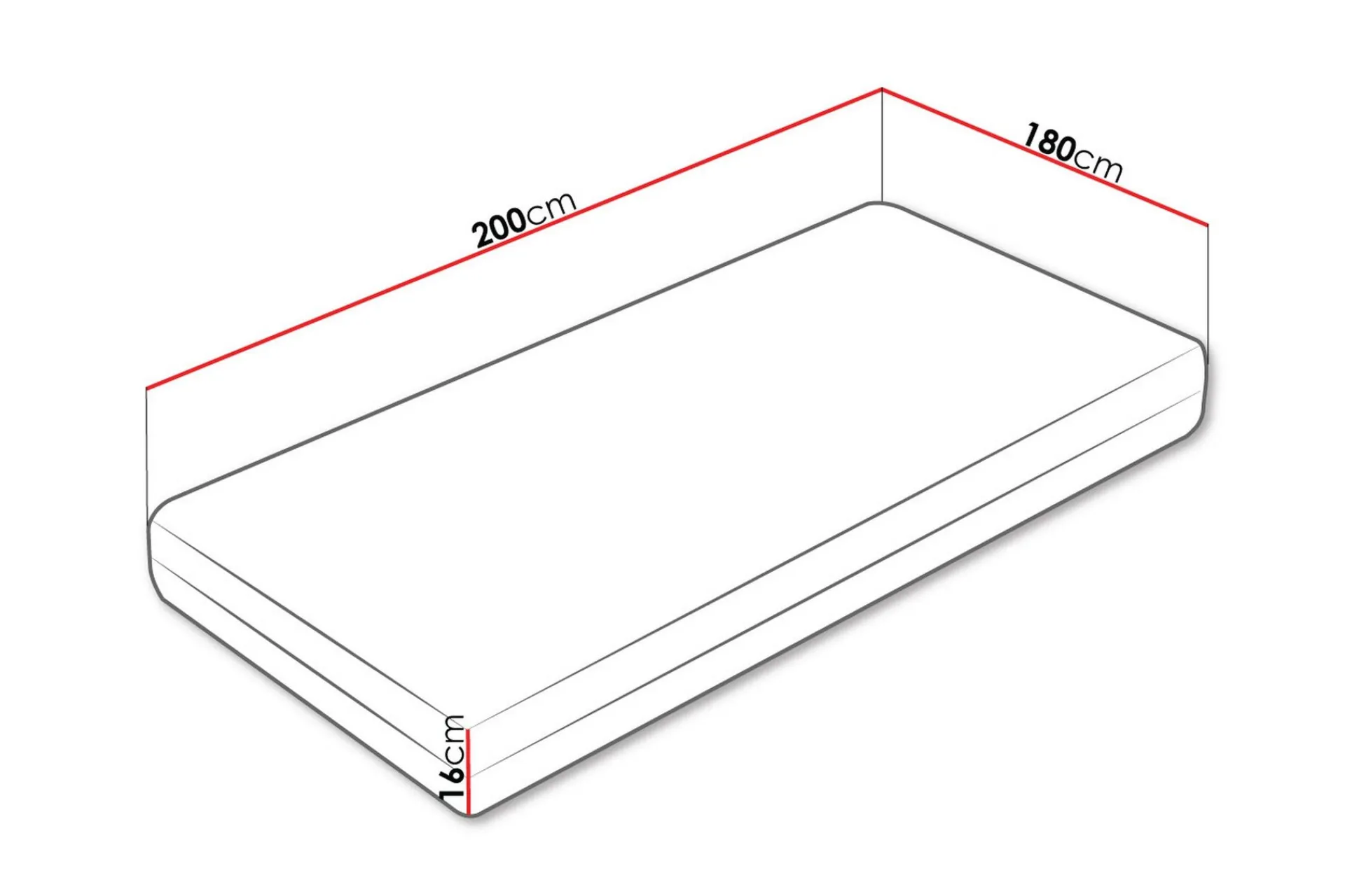 Stellebord|Oppbevaring Barnerom-Gamini Skummadrass 180x200 cm Hvit