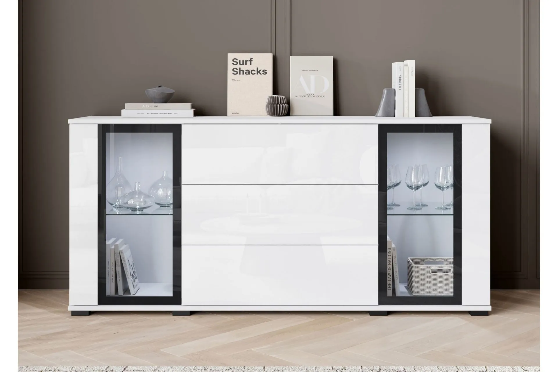 Sideboard & Skjenker-Gammel Skjenk 150x40 cm Brun