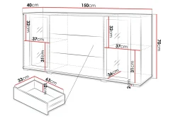 Sideboard & Skjenker-Gammel Skjenk 150x40 cm Brun