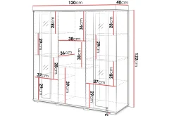 Sideboard & Skjenker-Gammelt Highboard Brun,Hvit