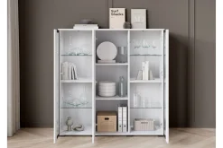 Sideboard & Skjenker-Gammelt Highboard Brun,Hvit