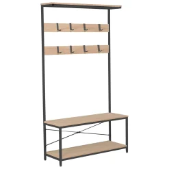 Hattehylle|Hattehylle-Gangkonsoll HOME4YOU Hedvig 100x36x180 cm ask/svart