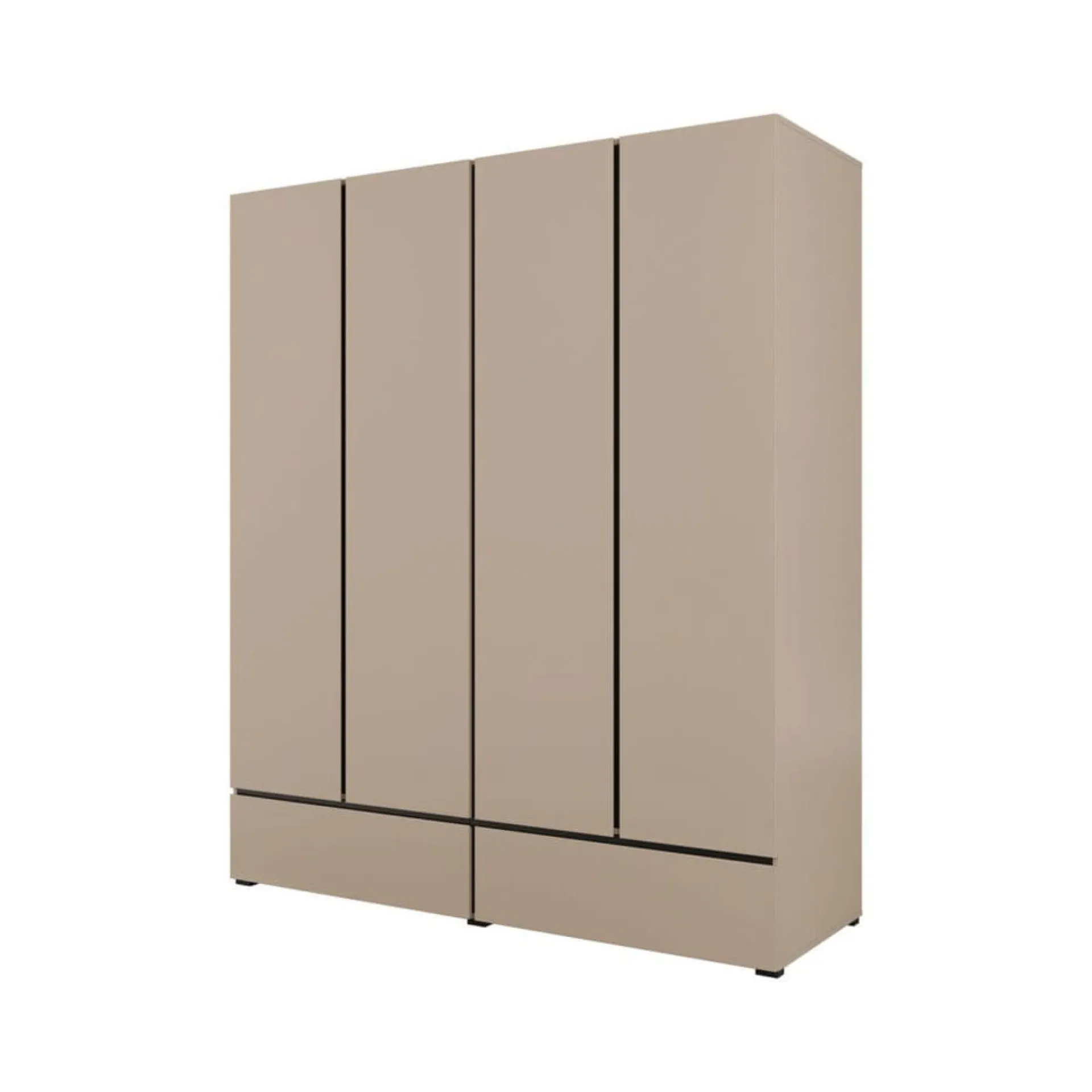 Garderober & Garderobesystem-Garderobe Cross S 4 Dører med 2 Skuffer Svart