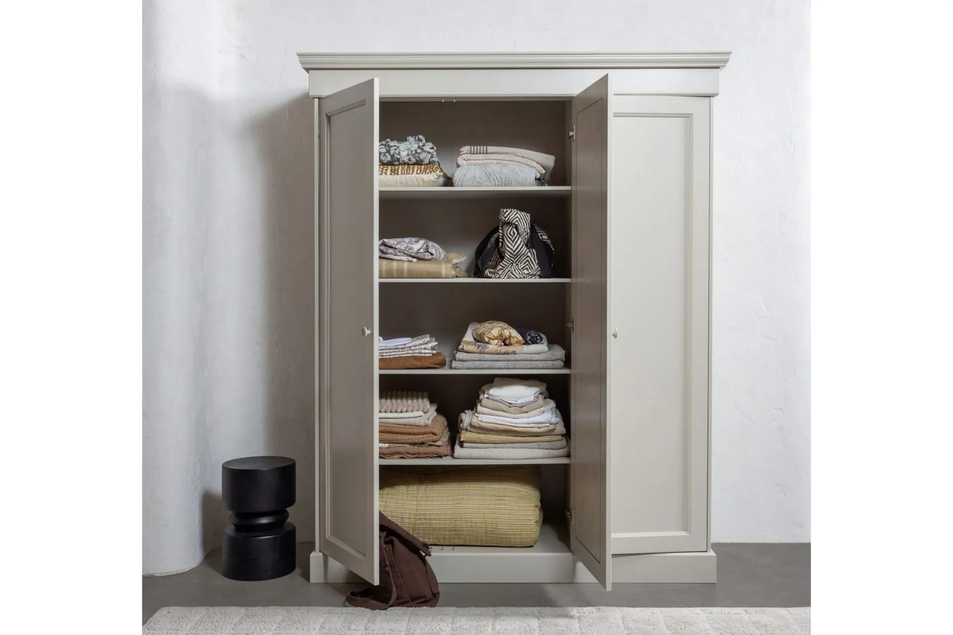 WOOOD Hattehylle|Hjørnehylle-Garderobehyllesett Olivia Beige