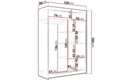 Garderobe Lino LED-belysning