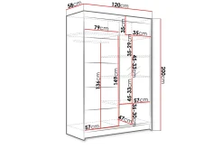 Garderobe Lino LED-belysning