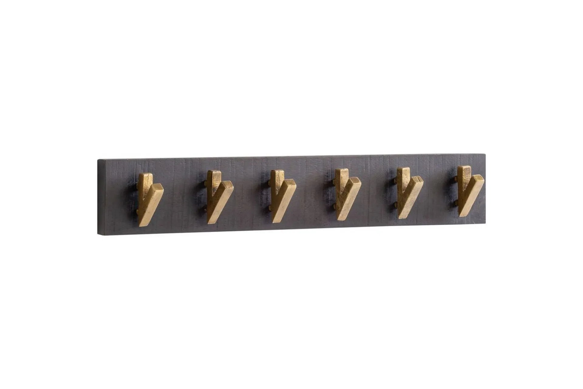 Wohnling Stumtjener|Knaggerekke-Garderobe Vegghengt klesstativ 6 gylne metallkroker elegant i svart gull Svart,Gull