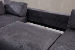 Sofa Med Sjeselong-Gaudir 4-seters Sofa med Divan Antracit