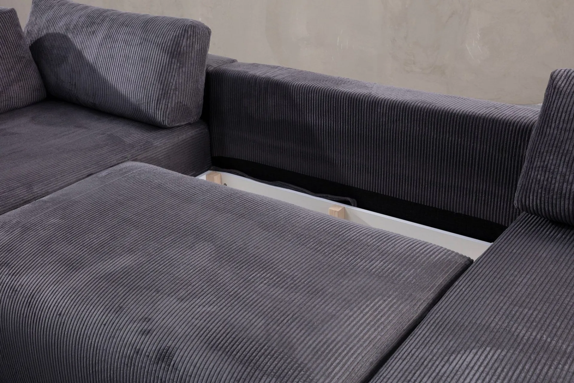 Sofa Med Sjeselong-Gaudir 4-seters Sofa med Divan Antracit