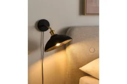 Nattbordslampe-Gavdo Vegglampe E27 Svart,Messing