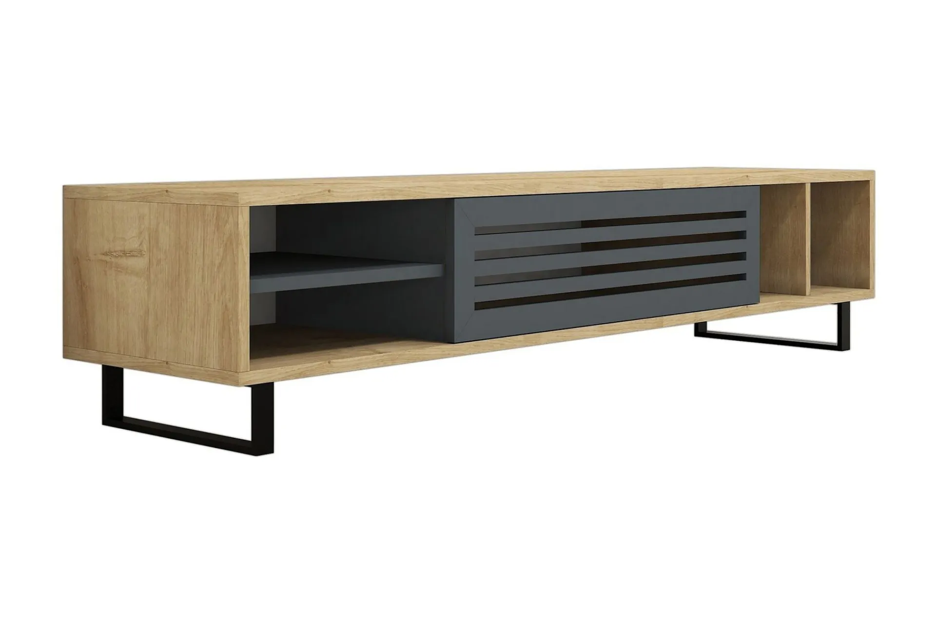 Tv-Benk & Mediabenk-Gersby TV-Benk 160 cm Natur,Grey