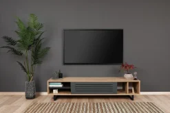 Tv-Benk & Mediabenk-Gersby TV-Benk 160 cm Natur,Grey