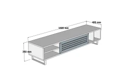 Tv-Benk & Mediabenk-Gersby TV-Benk 160 cm Natur,Grey