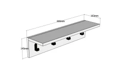 Stumtjener|Knaggerekke-Gersby Vegghylle 60 cm Hvit