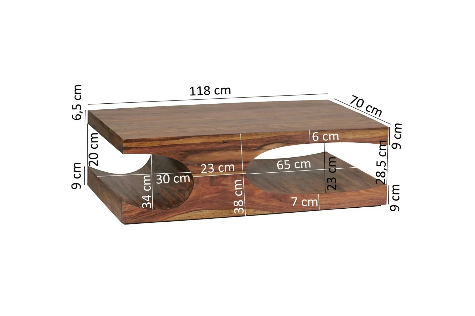 Wohnling Gjerrild Sofabord 118 cm med Oppbevaringshyller