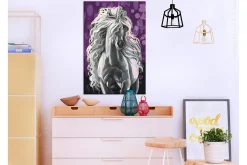 Male Selv-Gjør-det-selv Maleri Hvit Unicorn 40x60 cm