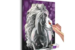 Male Selv-Gjør-det-selv Maleri Hvit Unicorn 40x60 cm