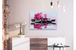 Gjør-det-selv-maleri Orkide med Zen-steiner 60x40 cm
