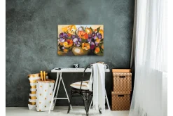 Male Selv-Gjør-det-selv-maleri Vase Of Pansies 60x40 cm