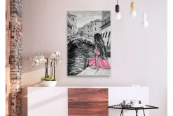 Gjør-det-selv Maleri Venice A Girl In A Pink Dress 40x60