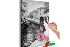Gjør-det-selv Maleri Venice A Girl In A Pink Dress 40x60
