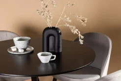 Venture Home Spisegrupper-Glade Spisegruppe 100 cm Rund med 4 Velvet Stoler Svart,Grey