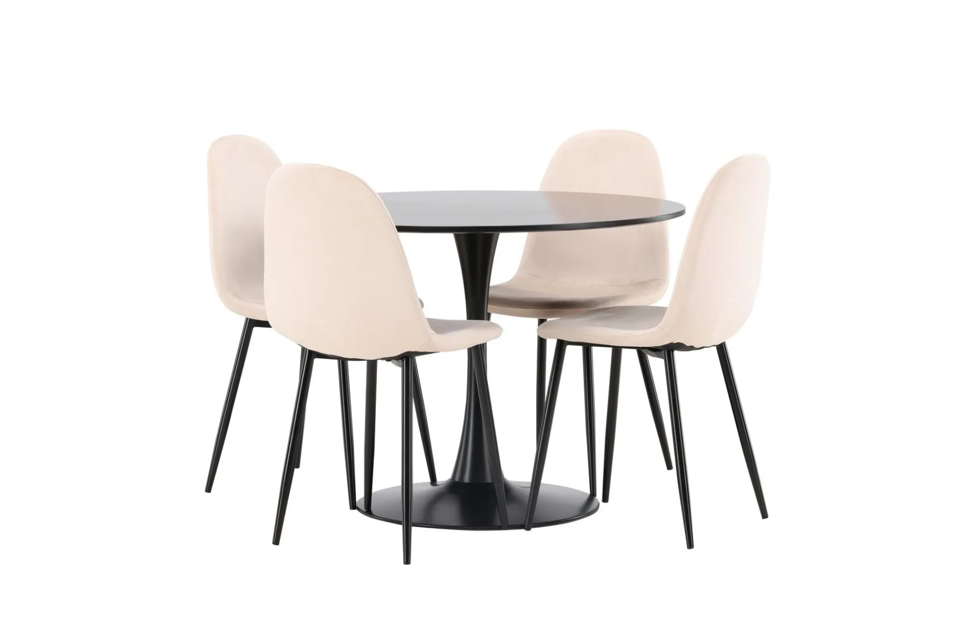 Venture Home Spisegrupper-Glade Spisegruppe 100 cm Rund med 4 Polar Stoler Beige,Svart